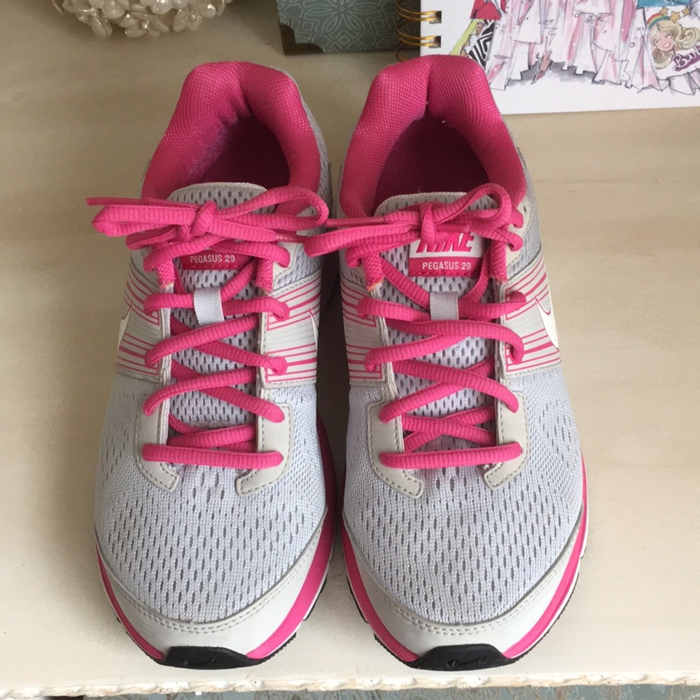 Nike Gray and dark pink Pegasus Sneakers